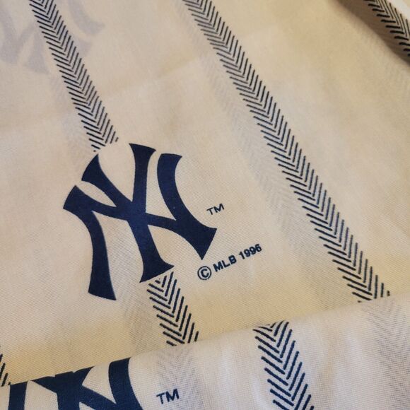NEW YORK YANKEES Curtain Set 4 Panels 2 Valance VTG 1996 Decorative MLB RARE - Picture 8 of 16